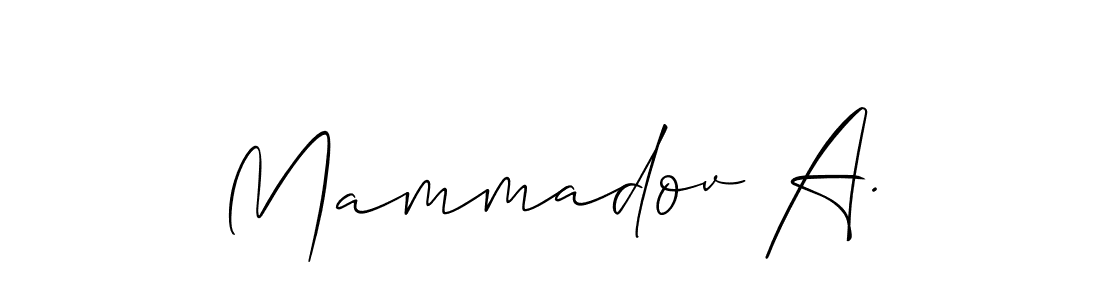 How to make Mammadov A. name signature. Use Allison_Script style for creating short signs online. This is the latest handwritten sign. Mammadov A. signature style 2 images and pictures png