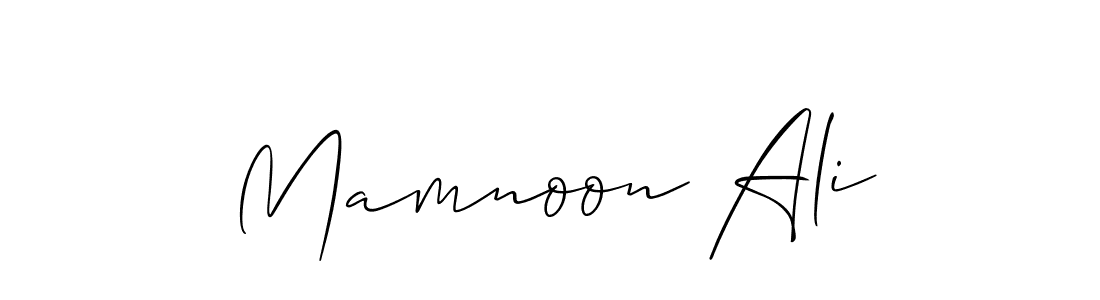 It looks lik you need a new signature style for name Mamnoon Ali. Design unique handwritten (Allison_Script) signature with our free signature maker in just a few clicks. Mamnoon Ali signature style 2 images and pictures png