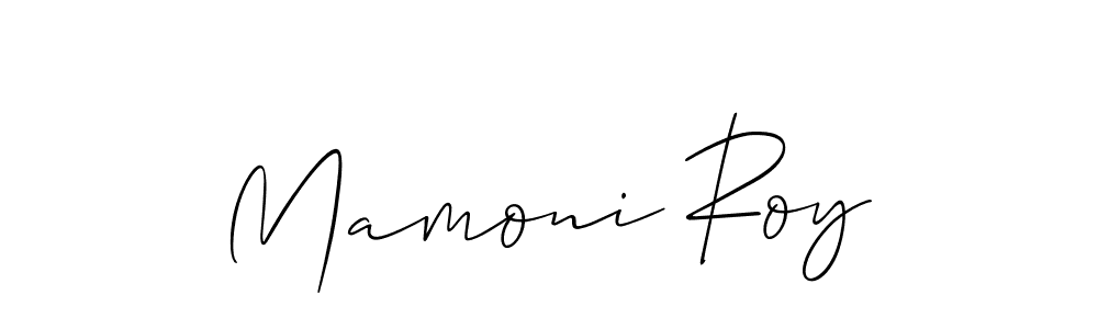 Design your own signature with our free online signature maker. With this signature software, you can create a handwritten (Allison_Script) signature for name Mamoni Roy. Mamoni Roy signature style 2 images and pictures png