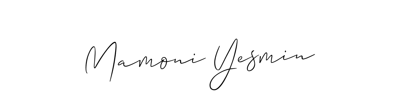 Also You can easily find your signature by using the search form. We will create Mamoni Yesmin name handwritten signature images for you free of cost using Allison_Script sign style. Mamoni Yesmin signature style 2 images and pictures png
