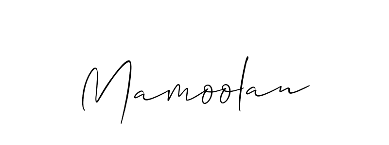 Use a signature maker to create a handwritten signature online. With this signature software, you can design (Allison_Script) your own signature for name Mamoolan. Mamoolan signature style 2 images and pictures png