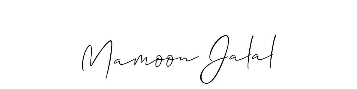 Use a signature maker to create a handwritten signature online. With this signature software, you can design (Allison_Script) your own signature for name Mamoon Jalal. Mamoon Jalal signature style 2 images and pictures png