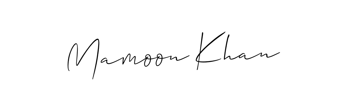 Use a signature maker to create a handwritten signature online. With this signature software, you can design (Allison_Script) your own signature for name Mamoon Khan. Mamoon Khan signature style 2 images and pictures png