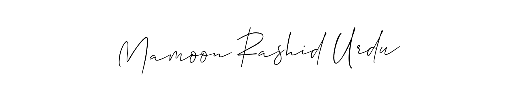 How to make Mamoon Rashid Urdu signature? Allison_Script is a professional autograph style. Create handwritten signature for Mamoon Rashid Urdu name. Mamoon Rashid Urdu signature style 2 images and pictures png