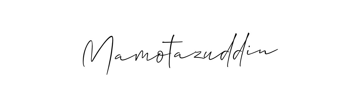 You should practise on your own different ways (Allison_Script) to write your name (Mamotazuddin) in signature. don't let someone else do it for you. Mamotazuddin signature style 2 images and pictures png
