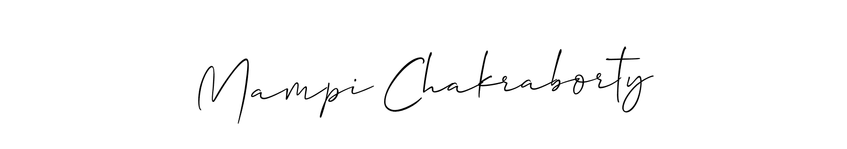 Create a beautiful signature design for name Mampi Chakraborty. With this signature (Allison_Script) fonts, you can make a handwritten signature for free. Mampi Chakraborty signature style 2 images and pictures png