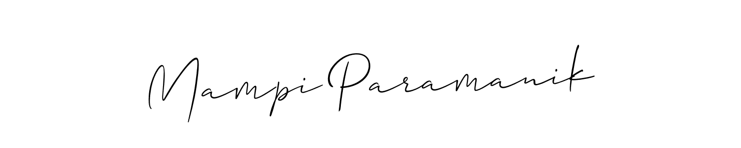 This is the best signature style for the Mampi Paramanik name. Also you like these signature font (Allison_Script). Mix name signature. Mampi Paramanik signature style 2 images and pictures png