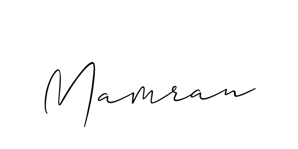 Use a signature maker to create a handwritten signature online. With this signature software, you can design (Allison_Script) your own signature for name Mamran. Mamran signature style 2 images and pictures png