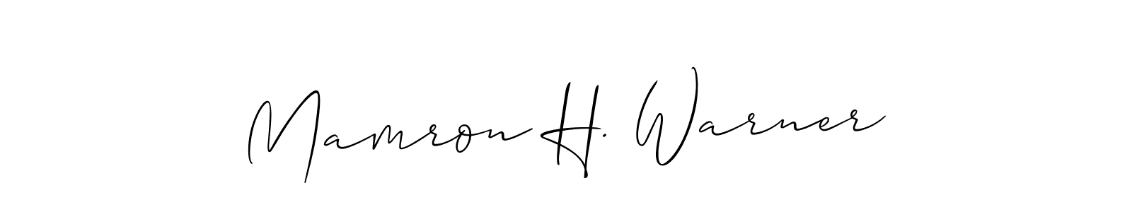 How to make Mamron H. Warner name signature. Use Allison_Script style for creating short signs online. This is the latest handwritten sign. Mamron H. Warner signature style 2 images and pictures png