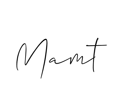 Design your own signature with our free online signature maker. With this signature software, you can create a handwritten (Allison_Script) signature for name Mamt. Mamt signature style 2 images and pictures png
