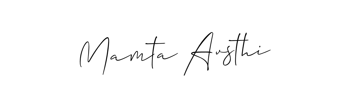 Allison_Script is a professional signature style that is perfect for those who want to add a touch of class to their signature. It is also a great choice for those who want to make their signature more unique. Get Mamta Avsthi name to fancy signature for free. Mamta Avsthi signature style 2 images and pictures png