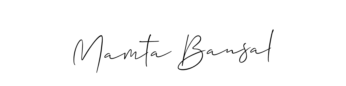 Make a beautiful signature design for name Mamta Bansal. With this signature (Allison_Script) style, you can create a handwritten signature for free. Mamta Bansal signature style 2 images and pictures png