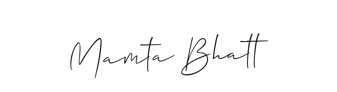 Design your own signature with our free online signature maker. With this signature software, you can create a handwritten (Allison_Script) signature for name Mamta Bhatt. Mamta Bhatt signature style 2 images and pictures png