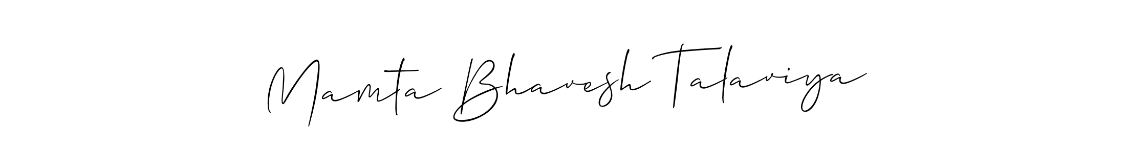 Also You can easily find your signature by using the search form. We will create Mamta Bhavesh Talaviya name handwritten signature images for you free of cost using Allison_Script sign style. Mamta Bhavesh Talaviya signature style 2 images and pictures png