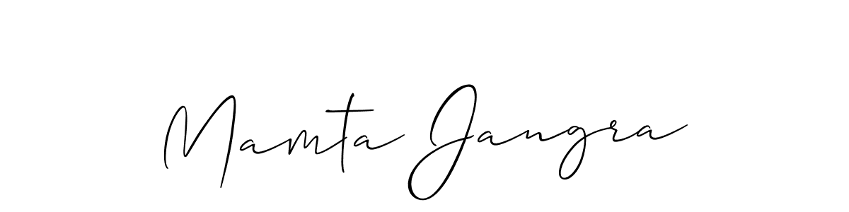 Also we have Mamta Jangra name is the best signature style. Create professional handwritten signature collection using Allison_Script autograph style. Mamta Jangra signature style 2 images and pictures png