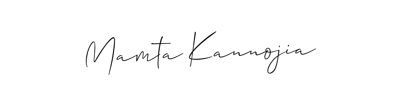 How to make Mamta Kannojia signature? Allison_Script is a professional autograph style. Create handwritten signature for Mamta Kannojia name. Mamta Kannojia signature style 2 images and pictures png