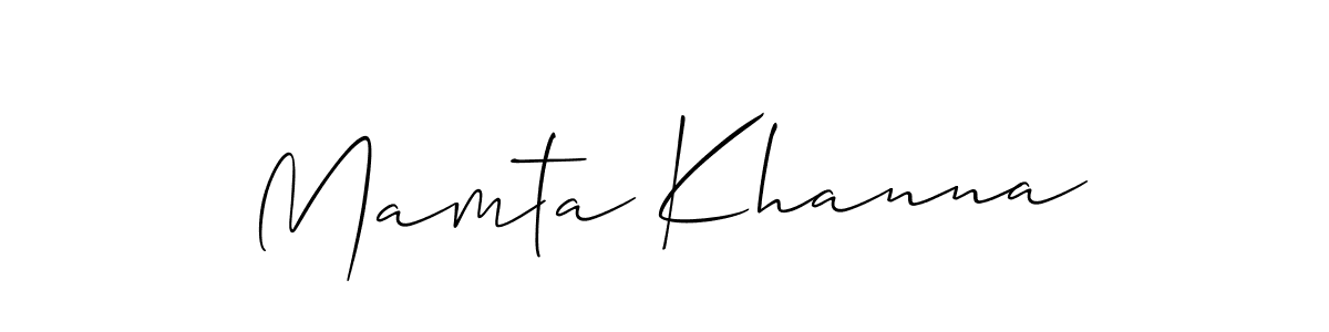 Make a short Mamta Khanna signature style. Manage your documents anywhere anytime using Allison_Script. Create and add eSignatures, submit forms, share and send files easily. Mamta Khanna signature style 2 images and pictures png