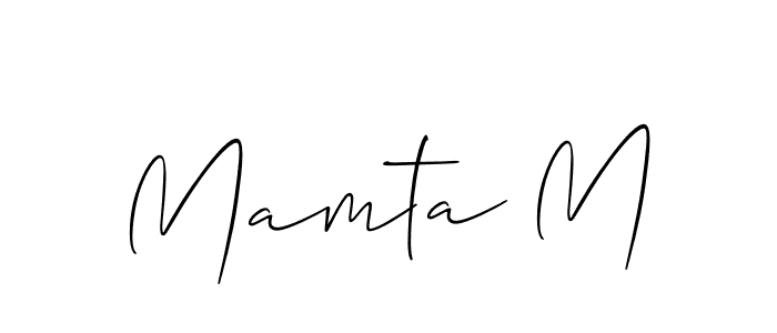 Mamta M stylish signature style. Best Handwritten Sign (Allison_Script) for my name. Handwritten Signature Collection Ideas for my name Mamta M. Mamta M signature style 2 images and pictures png