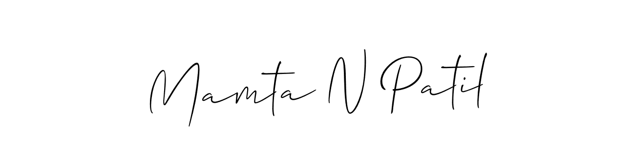 Make a beautiful signature design for name Mamta N Patil. With this signature (Allison_Script) style, you can create a handwritten signature for free. Mamta N Patil signature style 2 images and pictures png