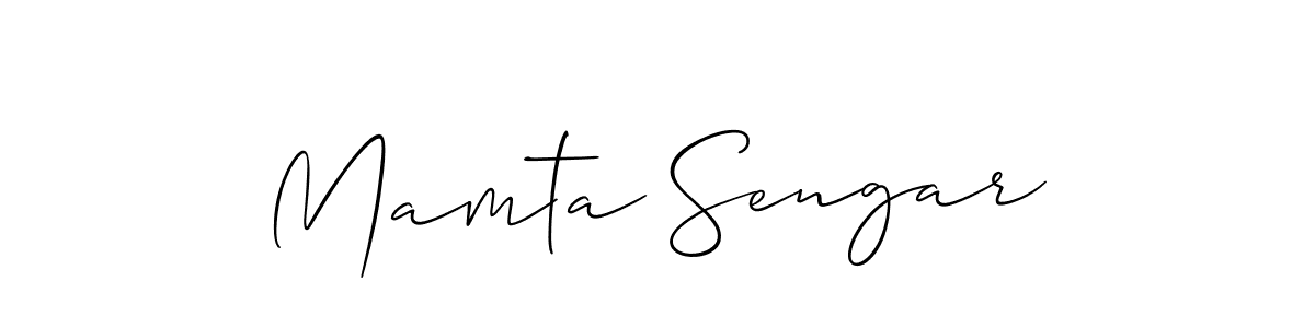 Create a beautiful signature design for name Mamta Sengar. With this signature (Allison_Script) fonts, you can make a handwritten signature for free. Mamta Sengar signature style 2 images and pictures png