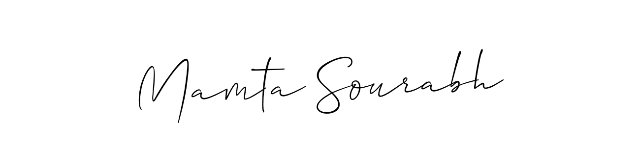 Mamta Sourabh stylish signature style. Best Handwritten Sign (Allison_Script) for my name. Handwritten Signature Collection Ideas for my name Mamta Sourabh. Mamta Sourabh signature style 2 images and pictures png