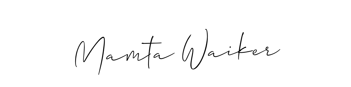 Also You can easily find your signature by using the search form. We will create Mamta Waiker name handwritten signature images for you free of cost using Allison_Script sign style. Mamta Waiker signature style 2 images and pictures png