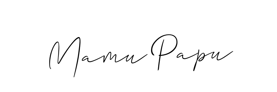 It looks lik you need a new signature style for name Mamu Papu. Design unique handwritten (Allison_Script) signature with our free signature maker in just a few clicks. Mamu Papu signature style 2 images and pictures png