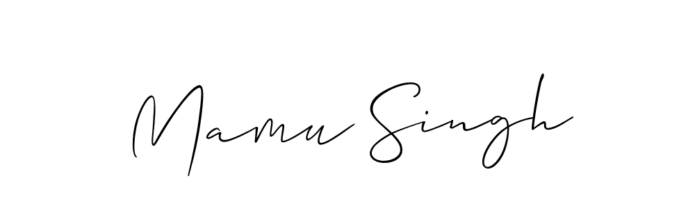 It looks lik you need a new signature style for name Mamu Singh. Design unique handwritten (Allison_Script) signature with our free signature maker in just a few clicks. Mamu Singh signature style 2 images and pictures png