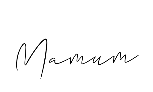 Use a signature maker to create a handwritten signature online. With this signature software, you can design (Allison_Script) your own signature for name Mamum. Mamum signature style 2 images and pictures png