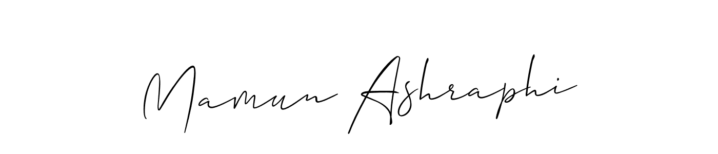 Use a signature maker to create a handwritten signature online. With this signature software, you can design (Allison_Script) your own signature for name Mamun Ashraphi. Mamun Ashraphi signature style 2 images and pictures png