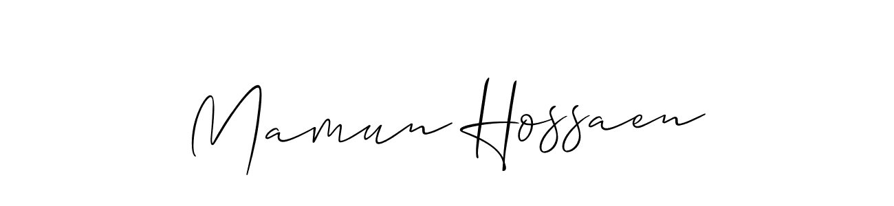 Create a beautiful signature design for name Mamun Hossaen. With this signature (Allison_Script) fonts, you can make a handwritten signature for free. Mamun Hossaen signature style 2 images and pictures png