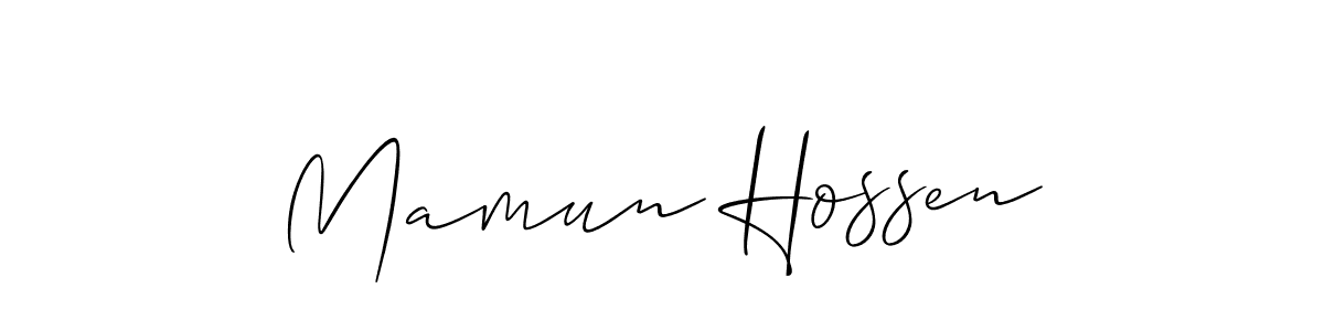 Also we have Mamun Hossen name is the best signature style. Create professional handwritten signature collection using Allison_Script autograph style. Mamun Hossen signature style 2 images and pictures png