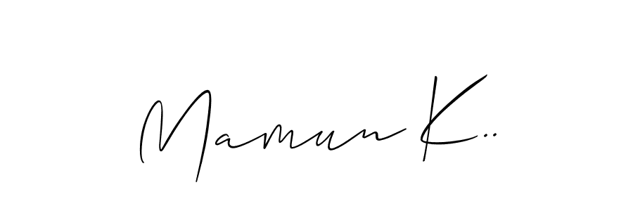 This is the best signature style for the Mamun K.. name. Also you like these signature font (Allison_Script). Mix name signature. Mamun K.. signature style 2 images and pictures png