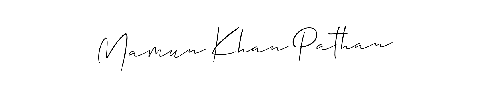 You should practise on your own different ways (Allison_Script) to write your name (Mamun Khan Pathan) in signature. don't let someone else do it for you. Mamun Khan Pathan signature style 2 images and pictures png