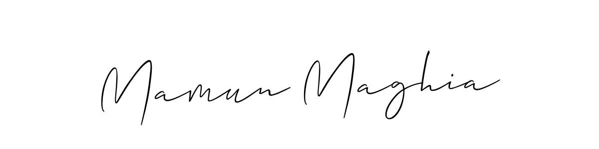 The best way (Allison_Script) to make a short signature is to pick only two or three words in your name. The name Mamun Maghia include a total of six letters. For converting this name. Mamun Maghia signature style 2 images and pictures png