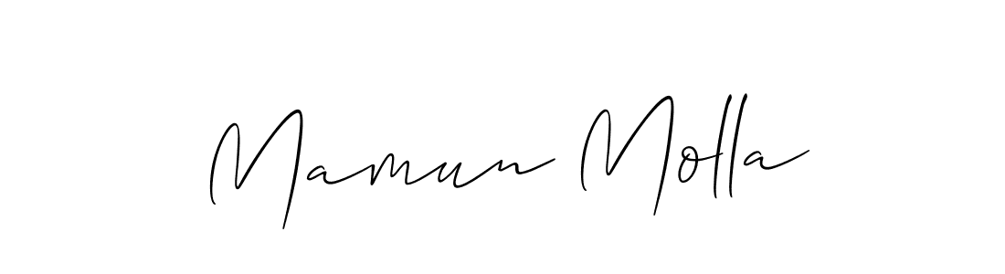 Make a beautiful signature design for name Mamun Molla. With this signature (Allison_Script) style, you can create a handwritten signature for free. Mamun Molla signature style 2 images and pictures png