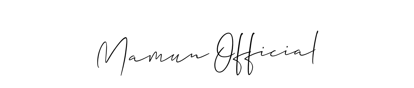 How to make Mamun Official signature? Allison_Script is a professional autograph style. Create handwritten signature for Mamun Official name. Mamun Official signature style 2 images and pictures png