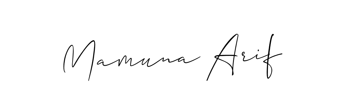 How to Draw Mamuna Arif signature style? Allison_Script is a latest design signature styles for name Mamuna Arif. Mamuna Arif signature style 2 images and pictures png