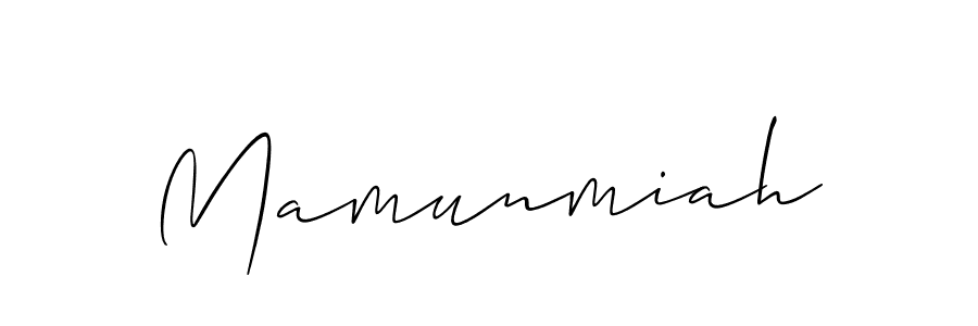 Make a short Mamunmiah signature style. Manage your documents anywhere anytime using Allison_Script. Create and add eSignatures, submit forms, share and send files easily. Mamunmiah signature style 2 images and pictures png