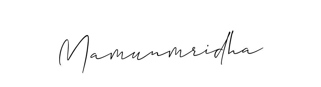 Use a signature maker to create a handwritten signature online. With this signature software, you can design (Allison_Script) your own signature for name Mamunmridha. Mamunmridha signature style 2 images and pictures png