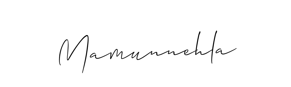 How to make Mamunnehla name signature. Use Allison_Script style for creating short signs online. This is the latest handwritten sign. Mamunnehla signature style 2 images and pictures png
