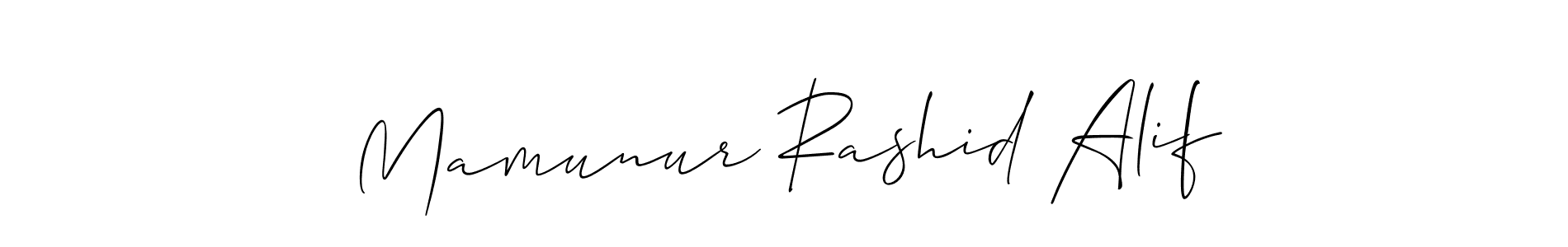 It looks lik you need a new signature style for name Mamunur Rashid Alif. Design unique handwritten (Allison_Script) signature with our free signature maker in just a few clicks. Mamunur Rashid Alif signature style 2 images and pictures png
