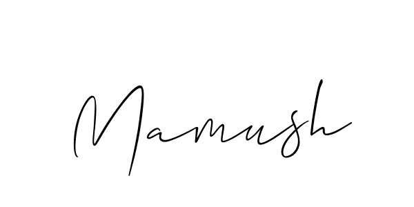 Use a signature maker to create a handwritten signature online. With this signature software, you can design (Allison_Script) your own signature for name Mamush. Mamush signature style 2 images and pictures png