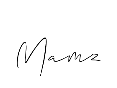 Use a signature maker to create a handwritten signature online. With this signature software, you can design (Allison_Script) your own signature for name Mamz. Mamz signature style 2 images and pictures png