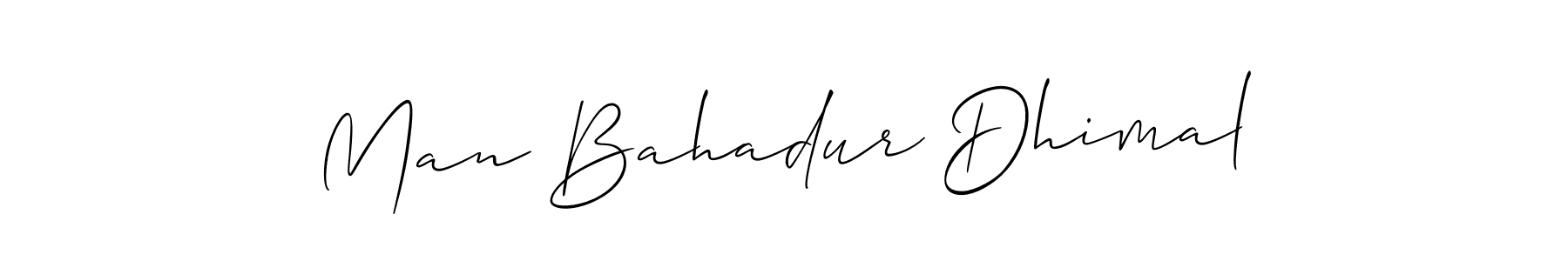Use a signature maker to create a handwritten signature online. With this signature software, you can design (Allison_Script) your own signature for name Man Bahadur Dhimal. Man Bahadur Dhimal signature style 2 images and pictures png