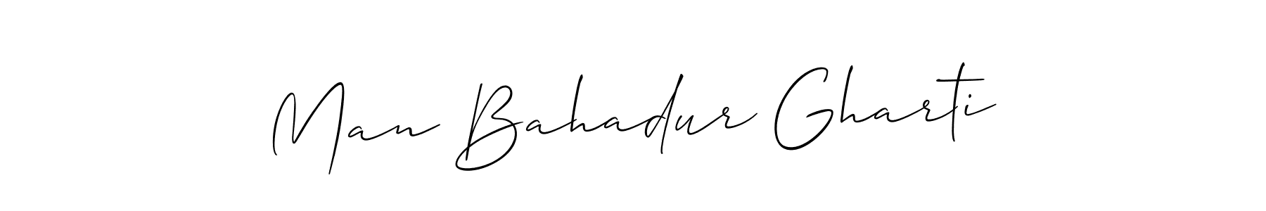 Design your own signature with our free online signature maker. With this signature software, you can create a handwritten (Allison_Script) signature for name Man Bahadur Gharti. Man Bahadur Gharti signature style 2 images and pictures png