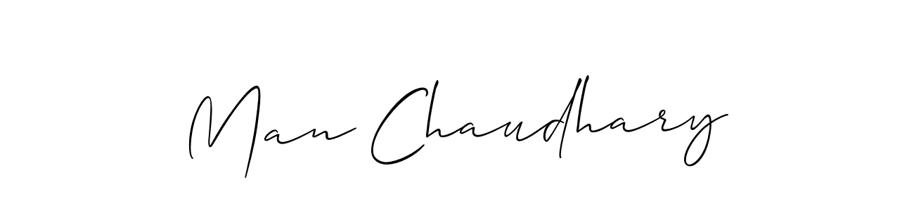 Use a signature maker to create a handwritten signature online. With this signature software, you can design (Allison_Script) your own signature for name Man Chaudhary. Man Chaudhary signature style 2 images and pictures png