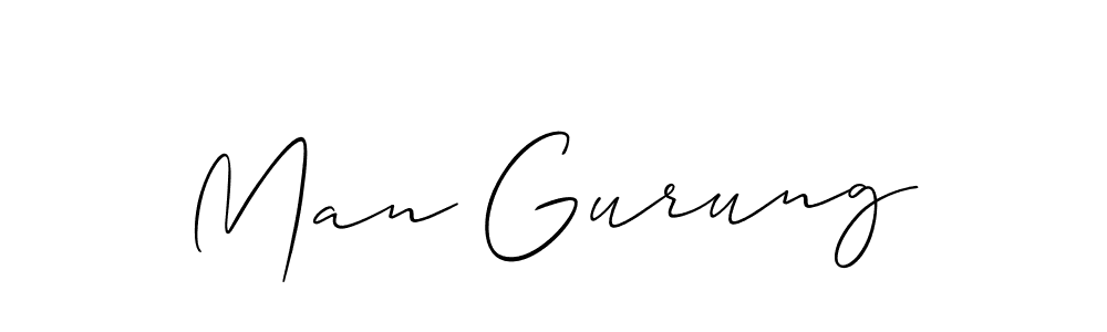 How to make Man Gurung signature? Allison_Script is a professional autograph style. Create handwritten signature for Man Gurung name. Man Gurung signature style 2 images and pictures png