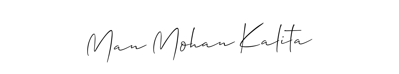 How to make Man Mohan Kalita name signature. Use Allison_Script style for creating short signs online. This is the latest handwritten sign. Man Mohan Kalita signature style 2 images and pictures png