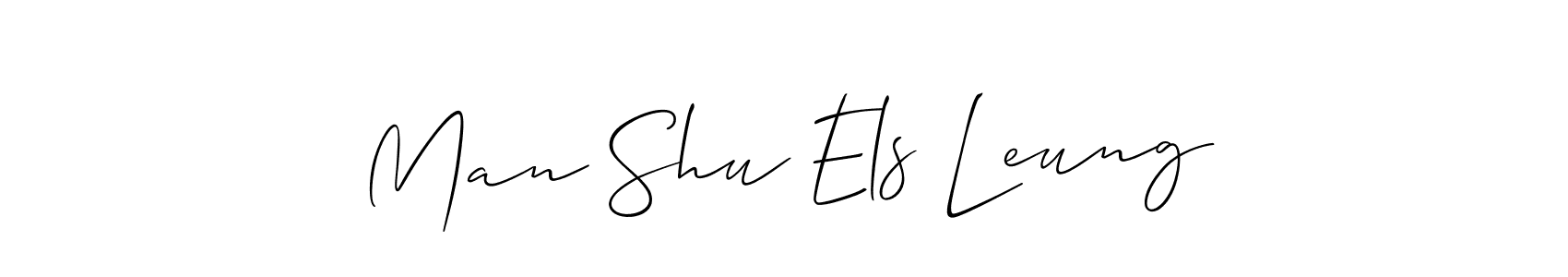 Check out images of Autograph of Man Shu Els Leung name. Actor Man Shu Els Leung Signature Style. Allison_Script is a professional sign style online. Man Shu Els Leung signature style 2 images and pictures png